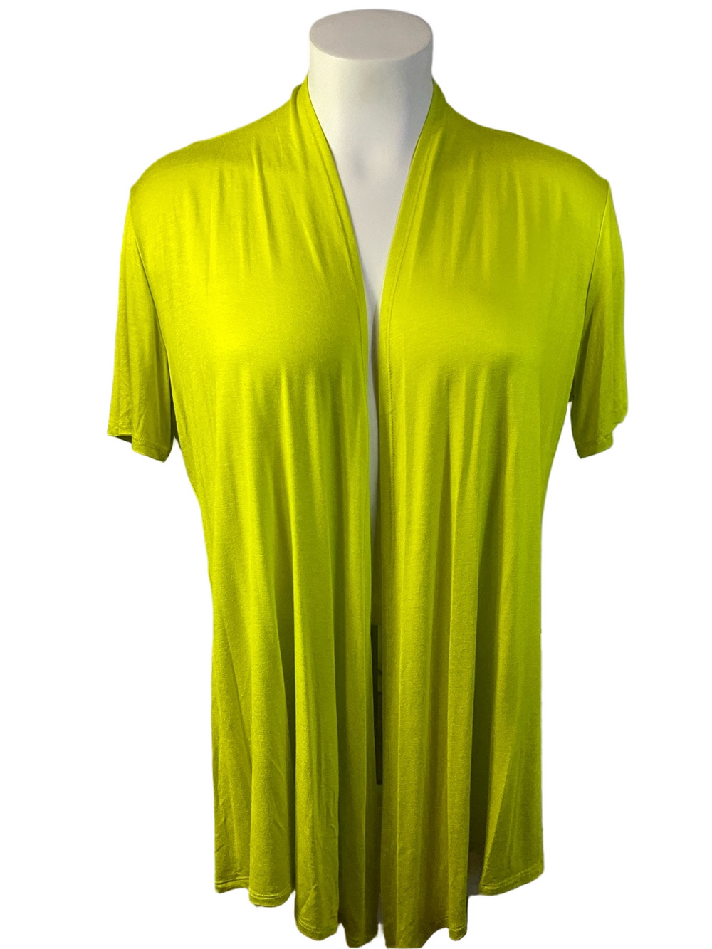 Luvage Lightweight Open Front Short Sleeve Lime Green Cardigan Size 5X New